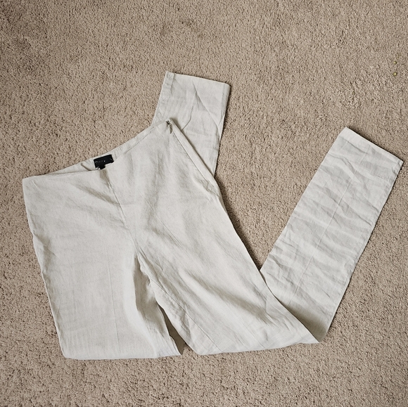 Theory Pants - Theory Size 00 White Linen Pants Simone spring